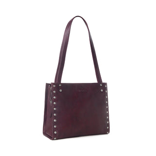 Myra Zidana Aria Amethyst Veg Tanned Leather Tote Bag in Royale Mauve, Myra USA - A Blissfully Beautiful Boutique