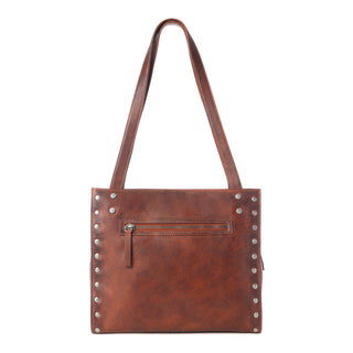 Myra Zidana Aria Amethyst Veg Tanned Leather Tote Bag in Vintage Red, Myra USA - A Blissfully Beautiful Boutique