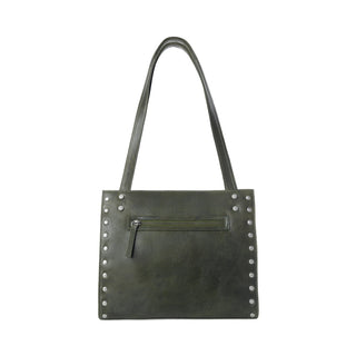 Myra Zidana Aria Amethyst Veg Tanned Leather Tote Bag in Dark Fern, Myra USA - A Blissfully Beautiful Boutique