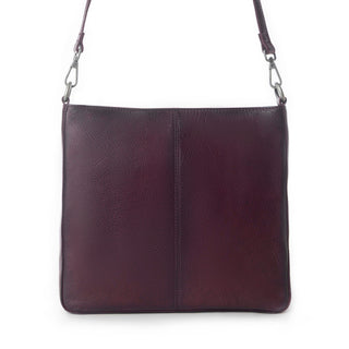 Myra Zidana El Paso Twin Veg Tanned Leather Crossbody Bag in Maroon Mesa, Myra USA - A Blissfully Beautiful Boutique