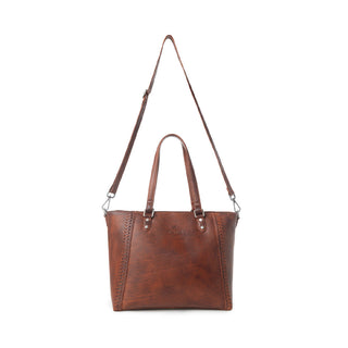 Myra Zidana Arista Bloom Veg Tanned Leather Handbag in Amberwood, Myra USA - A Blissfully Beautiful Boutique