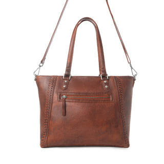Myra Zidana Arista Bloom Veg Tanned Leather Handbag in Amberwood, Myra USA - A Blissfully Beautiful Boutique