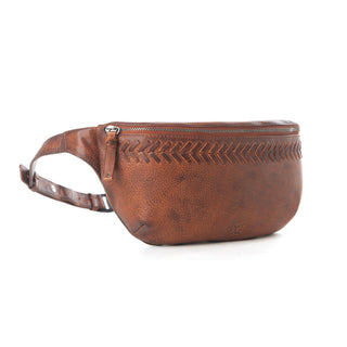 Myra Zidana Amarillo Handstitched Veg Tanned Leather Fanny Pack in Crimson Storm, Myra USA - A Blissfully Beautiful Boutique