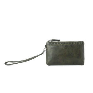 Myra Zidana Ethel Mini Veg Tanned Leather Wristlet in Ashen Sage, Myra USA - A Blissfully Beautiful Boutique