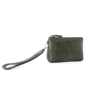 Myra Zidana Ethel Mini Veg Tanned Leather Wristlet in Ashen Sage, Myra USA - A Blissfully Beautiful Boutique