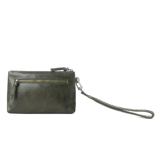 Myra Zidana Ethel Mini Veg Tanned Leather Wristlet in Ashen Sage, Myra USA - A Blissfully Beautiful Boutique