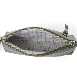 Myra Zidana Ethel Mini Veg Tanned Leather Wristlet in Ashen Sage, Myra USA - A Blissfully Beautiful Boutique