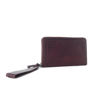 Myra Zidana Elko Braided Veg Tanned Leather Wallet in Merlot Smoke, Myra USA - A Blissfully Beautiful Boutique