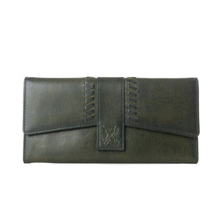 Myra Zidana Santa Fe Woven Veg Tanned Leather Wallet in Luna Green, Myra USA - A Blissfully Beautiful Boutique