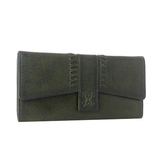 Myra Zidana Santa Fe Woven Veg Tanned Leather Wallet in Luna Green, Myra USA - A Blissfully Beautiful Boutique
