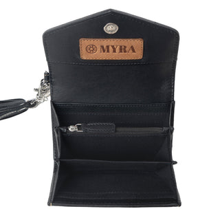 Myra Elise Handtooled Leather Wallet in Dark Mist, Myra USA - A Blissfully Beautiful Boutique