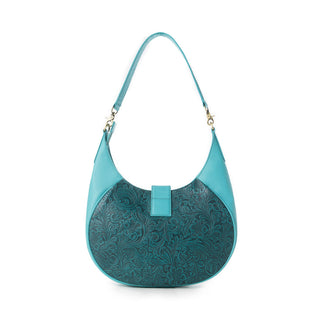 Myra Alanna Embossed Leather Bag in Prairie Aqua, Myra USA - A Blissfully Beautiful Boutique