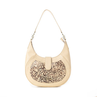 Myra Alanna Embossed Leather Bag in Vanilla Noir, Myra USA - A Blissfully Beautiful Boutique