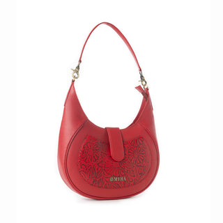 Myra Alanna Embossed Leather Bag in Wild Cherry, Myra USA - A Blissfully Beautiful Boutique