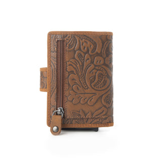 Myra Wild Rose Leather Credit Card Holder in Rustwood Floral, Myra USA - A Blissfully Beautiful Boutique