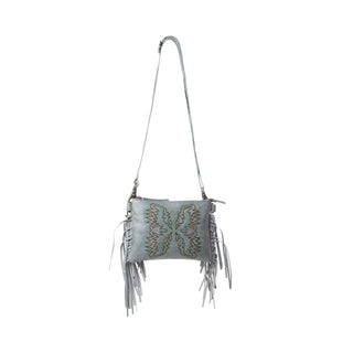 Myra ThunderFly Fringed Leather Bag in Silver Dust, Myra USA - A Blissfully Beautiful Boutique