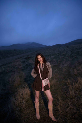 Myra ThunderFly Fringed Leather Bag in Sundown Blush, Myra USA - A Blissfully Beautiful Boutique