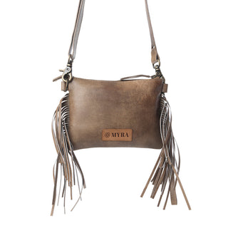 Myra ThunderFly Fringed Leather Bag in Mojave Brown, Myra USA - A Blissfully Beautiful Boutique