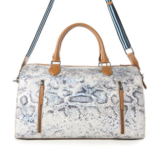 Myra Ranger's Echo Snake Print Leather Duffle Bag for Men in Aurora Viper, Myra USA - A Blissfully Beautiful Boutique