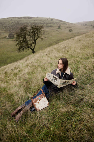 Myra Maple Creek Handtooled Bag in Sandroot Brown, Myra USA - A Blissfully Beautiful Boutique