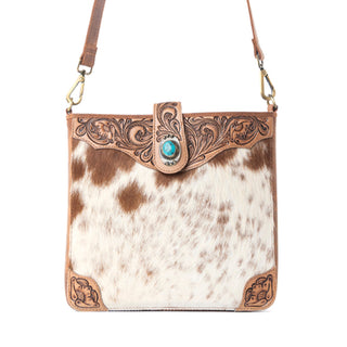 Myra Maple Creek Handtooled Bag in Sandroot Brown, Myra USA - A Blissfully Beautiful Boutique