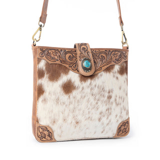 Myra Maple Creek Handtooled Bag in Sandroot Brown, Myra USA - A Blissfully Beautiful Boutique