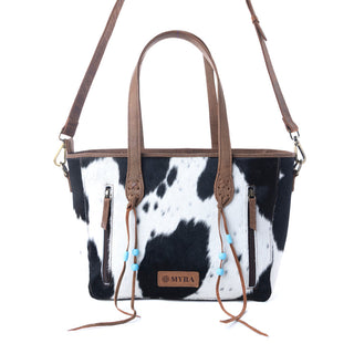 Myra Saddle Crestfall Handtooled Bag in Cowhide Frost, Myra USA - A Blissfully Beautiful Boutique