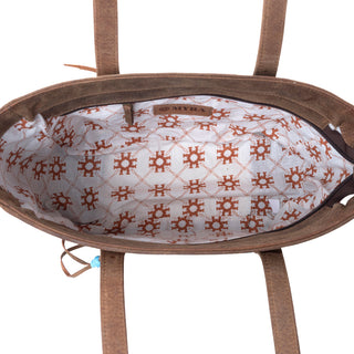 Myra Saddle Crestfall Handtooled Bag in Cowhide Frost, Myra USA - A Blissfully Beautiful Boutique