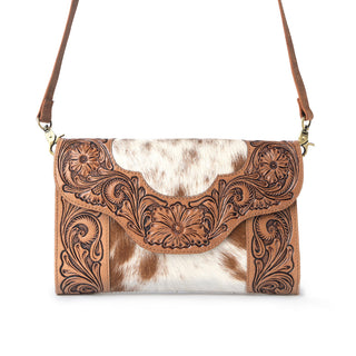 Myra Vinebloom Carve Handtooled Bag in Sienna Frost, Myra USA - A Blissfully Beautiful Boutique