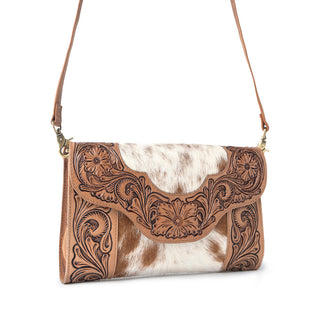 Myra Vinebloom Carve Handtooled Bag in Sienna Frost, Myra USA - A Blissfully Beautiful Boutique