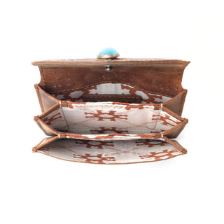 Myra Azura Bloom Leather Credit Card Holder in Saddle Dust, Myra USA - A Blissfully Beautiful Boutique