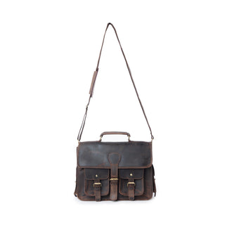 Myra Dust Creek Leather Laptop Bag in Saddle Ember, Myra USA - A Blissfully Beautiful Boutique