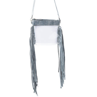 Myra Frontier Trail Clear Fringe Bag in Juniper Mist, Myra USA - A Blissfully Beautiful Boutique
