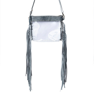 Myra Frontier Trail Clear Fringe Bag in Juniper Mist, Myra USA - A Blissfully Beautiful Boutique