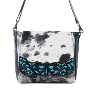 Myra Sagebrush Vale Hairon Leather Concealed Carry Bag in Onyx Frost, Myra USA - A Blissfully Beautiful Boutique