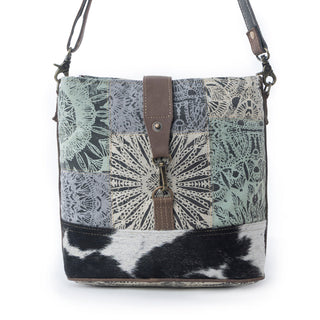 Myra Willow Trace Canvas & Hairon Bag in Geo Sage, Myra USA - A Blissfully Beautiful Boutique