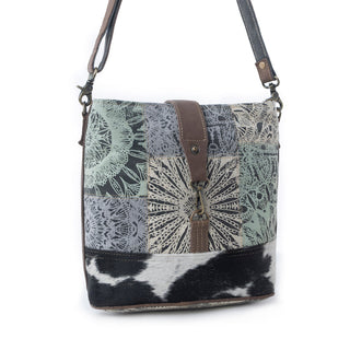 Myra Willow Trace Canvas & Hairon Bag in Geo Sage, Myra USA - A Blissfully Beautiful Boutique