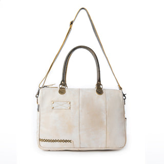 Myra Summit Line Leather Laptop Bag in Desert Cream, Myra USA - A Blissfully Beautiful Boutique