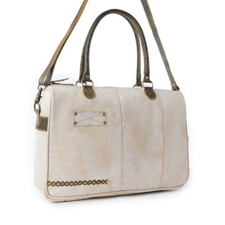 Myra Summit Line Leather Laptop Bag in Desert Cream, Myra USA - A Blissfully Beautiful Boutique