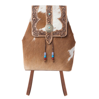 Myra Yellowstone Timber Pass Hairon Handtooled Leather Concealed Carry Bag in Caramel Tan, Myra USA - A Blissfully Beautiful Boutique