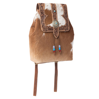 Myra Yellowstone Timber Pass Hairon Handtooled Leather Concealed Carry Bag in Caramel Tan, Myra USA - A Blissfully Beautiful Boutique