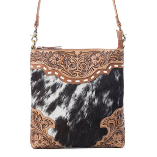 Myra Yellowstone Wind River Handtooled Bag in Midnight Sable, Myra USA - A Blissfully Beautiful Boutique