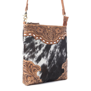 Myra Yellowstone Wind River Handtooled Bag in Midnight Sable, Myra USA - A Blissfully Beautiful Boutique