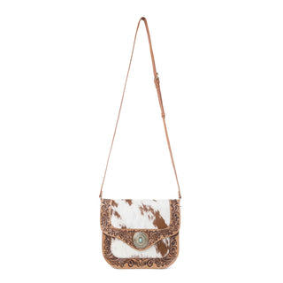 Myra Yellowstone Frontier Ridge Handtooled Bag in Oat Mocha, Myra USA - A Blissfully Beautiful Boutique