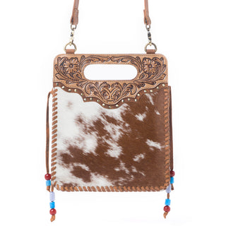 Myra Yellowstone Lone Creek Handtooled Bag in Ivory Mahogany, Myra USA - A Blissfully Beautiful Boutique