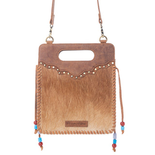 Myra Yellowstone Lone Creek Handtooled Bag in Ivory Mahogany, Myra USA - A Blissfully Beautiful Boutique