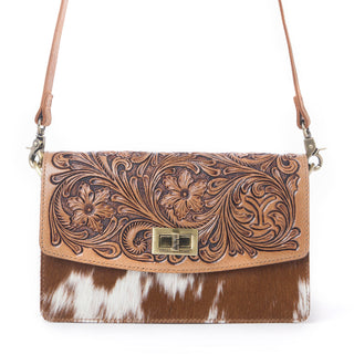 Myra Yellowstone Russet Valley Handtooled Bag in Warm Chestnut, Myra USA - A Blissfully Beautiful Boutique