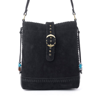 Myra Yellowstone Stonecrest Suede Leather Concealed Carry Bag in Charcoal Black, Myra USA - A Blissfully Beautiful Boutique