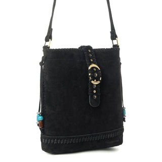 Myra Yellowstone Stonecrest Suede Leather Concealed Carry Bag in Charcoal Black, Myra USA - A Blissfully Beautiful Boutique