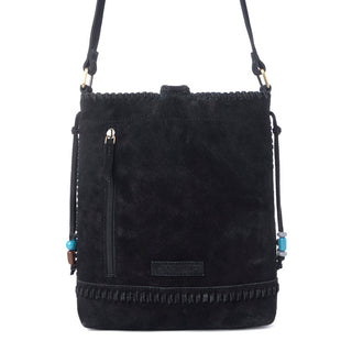 Myra Yellowstone Stonecrest Suede Leather Concealed Carry Bag in Charcoal Black, Myra USA - A Blissfully Beautiful Boutique